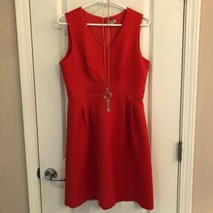 Daniel Cremieux Orange V-Neck Sleeveless Dress